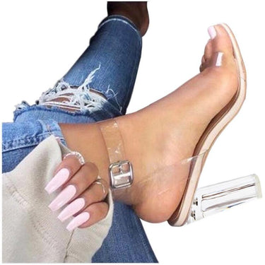 Women's Transparent Crystal PVC Jelly Open Toed High Heels Sandals Slippers  -  GeraldBlack.com