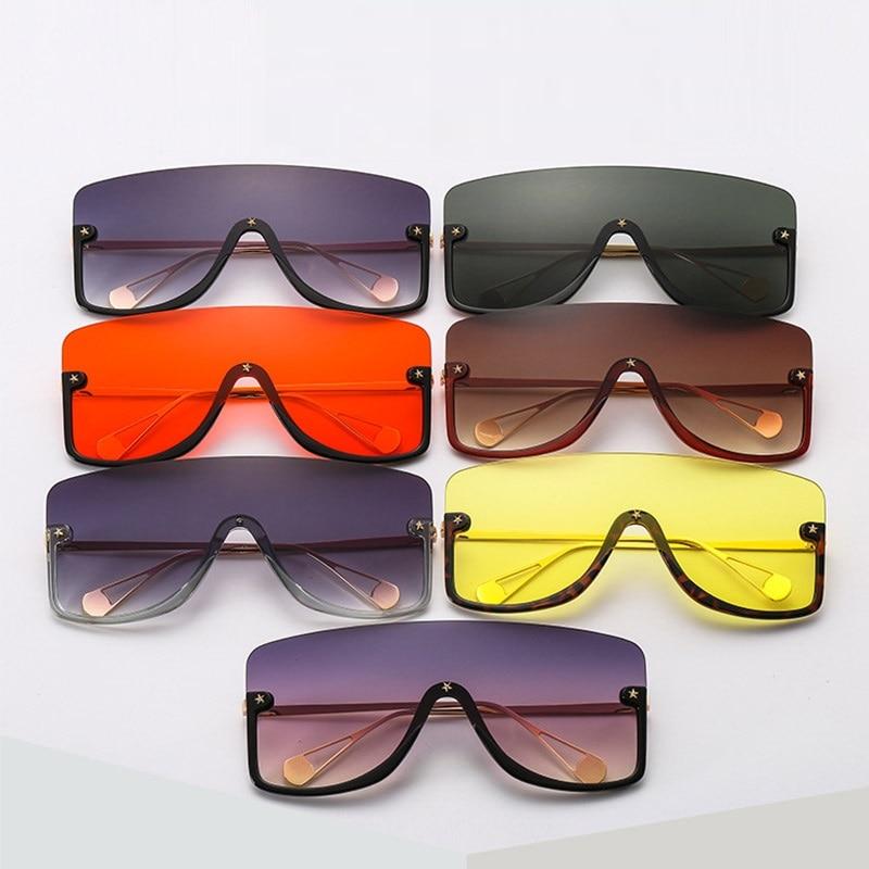 Women's Trending Half Frame Shield Oversized Fashion Sunglasses  -  GeraldBlack.com