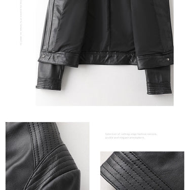 Women's Trendy Black Color Sheepskin Real Leather Short Jacket  -  GeraldBlack.com