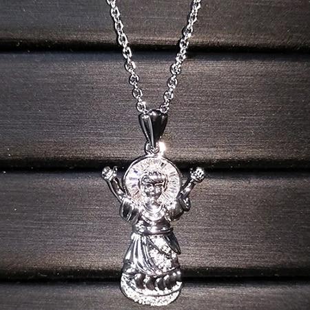 Women's Trendy Gold & Silver Color Madonna Virgin Mary Cz Necklace - SolaceConnect.com