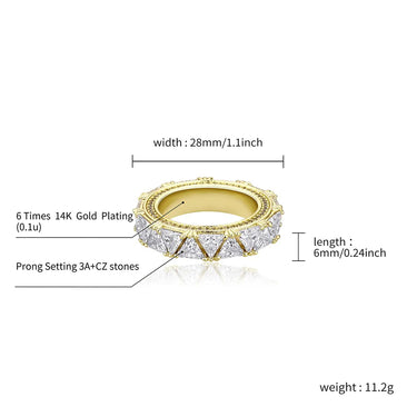 Women's Triangular Iced Out Micro Pave Cubic Zirconia Hip Hop Wedding Ring  -  GeraldBlack.com