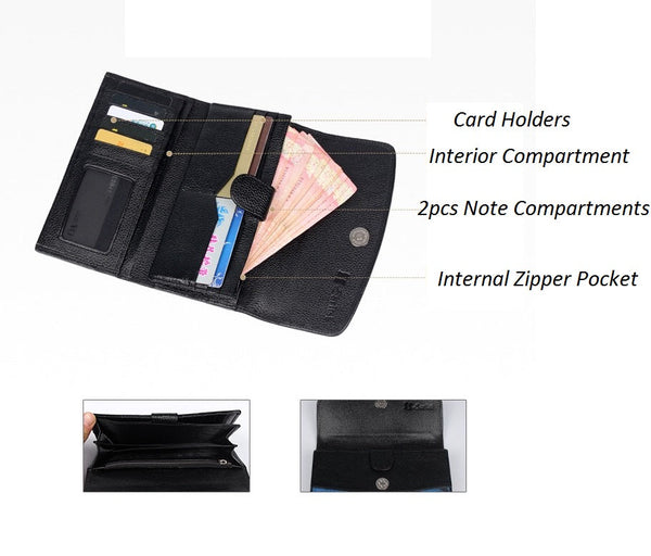 Women's Unique Designer Genuine Stingray Skin Trifold Card Wallet  -  GeraldBlack.com