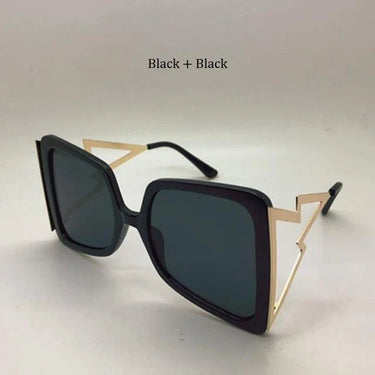 Women's Vintage Black Pink Square Over-Sized Fashion Sunglasses - SolaceConnect.com