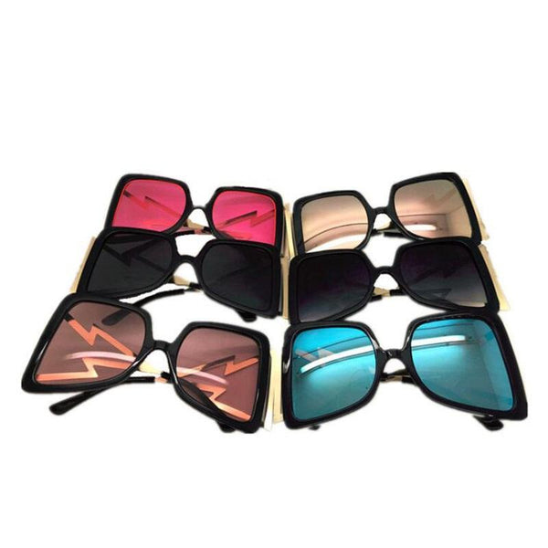 Women's Vintage Black Pink Square Over-Sized Fashion Sunglasses  -  GeraldBlack.com