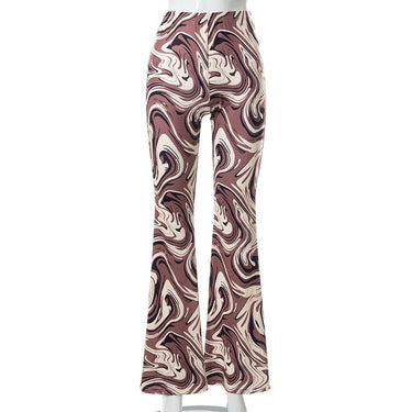 Women's Vintage Casual Streetwear Club Style Paisley Print Flare Pants - SolaceConnect.com