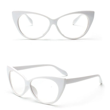Women's Vintage Cat Eye Designer Solid Transparent Optical Glasses - SolaceConnect.com