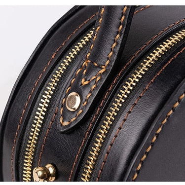 Women's Vintage Handmade Vegetable Tanned Leather Circular Carving Handbags  -  GeraldBlack.com