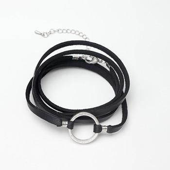 Women's Vintage Leather Silver Lobster Clasp Handmade Charm Bracelet - SolaceConnect.com