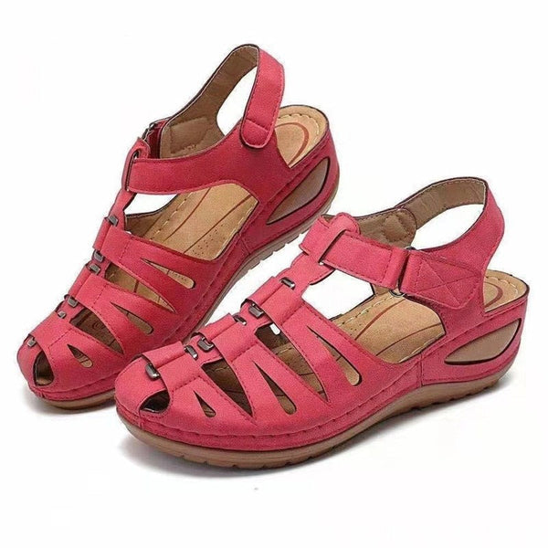 Women's Vintage Summer Gladiator Wedge Hollow Out Roman Sandals  -  GeraldBlack.com