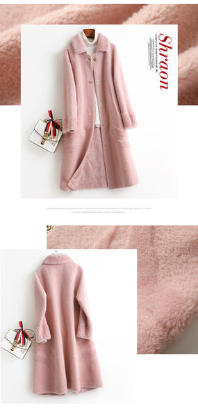 Women's Warm Winter 100% Wool Long Soft Solid Square Collar Coats  -  GeraldBlack.com