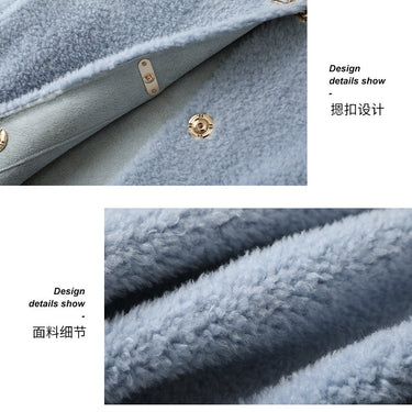 Women's Warm Winter 100% Wool Long Soft Solid Square Collar Coats  -  GeraldBlack.com