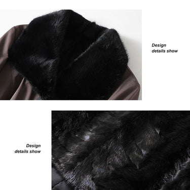 Women's Warm Winter Mink Fur Liner Belt Detachable Long Coat  -  GeraldBlack.com