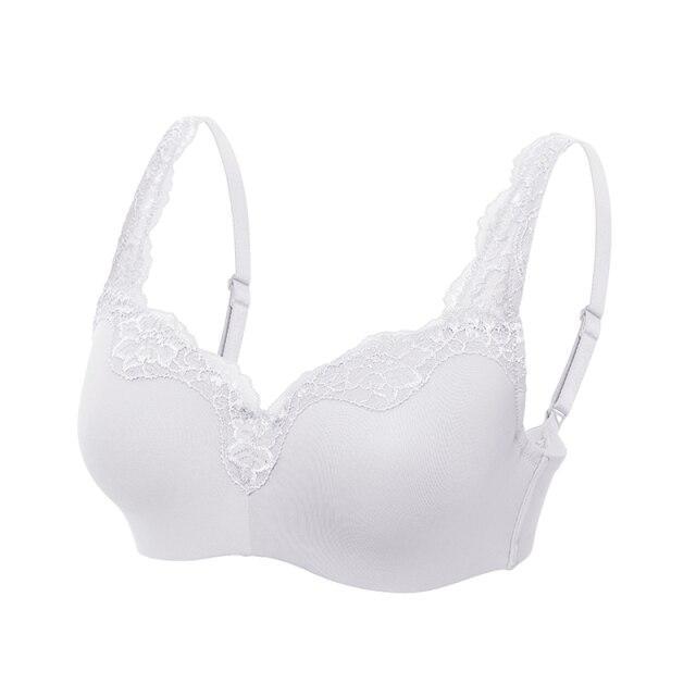 Women's White Color Lace Full Coverage Lightly Lined Bra - SolaceConnect.com