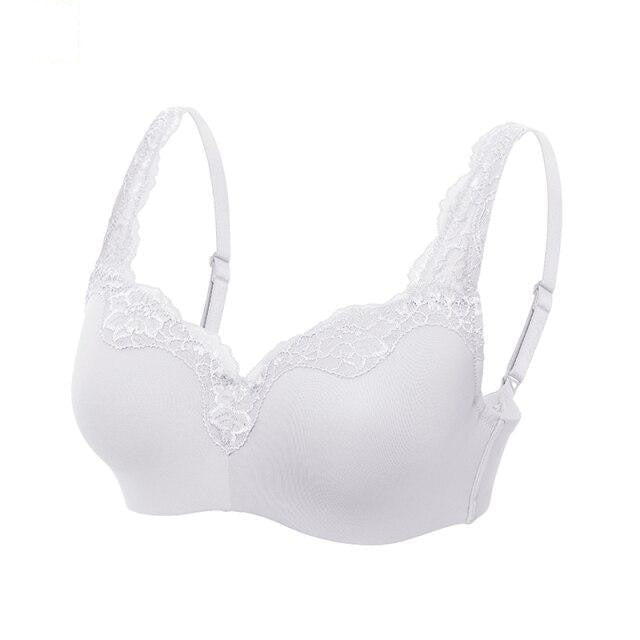 Women's White Color Lace Full Coverage Lightly Lined Bra  -  GeraldBlack.com