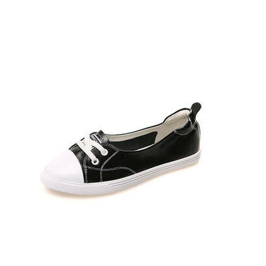 Women's White Genuine Leather Soft Comfortable Flats Casual Shoes  -  GeraldBlack.com