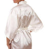 Women's White Satin Mini Night Bathrobe Wedding Bride Dress Robe Sleepwear - SolaceConnect.com