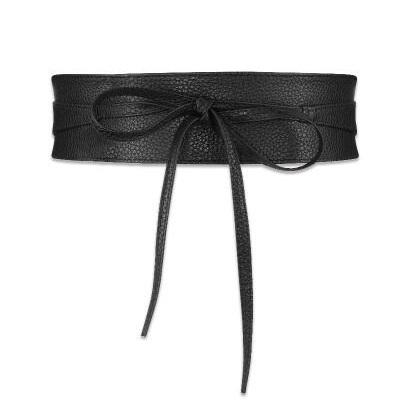 Women's Wide Designer Style Synthetic Leather High Waist Lace Up Belts - SolaceConnect.com