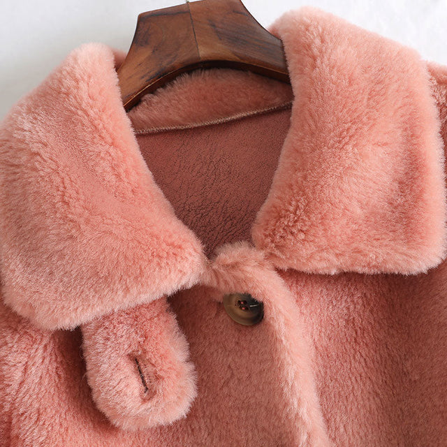 jacket women suit thicken woolen turn-down collar single breasted wide-waisted long mantle type outerwears main image 0