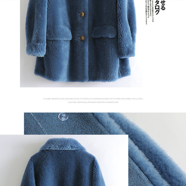 jacket women suit thicken woolen turn-down collar single breasted wide-waisted long mantle type outerwears main image 1