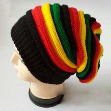 Women's Winter Casual Fashion Cotton Acrylic Striped Knitted Mask Caps - SolaceConnect.com