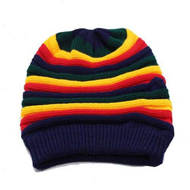 Women's Winter Casual Fashion Cotton Acrylic Striped Knitted Mask Caps - SolaceConnect.com