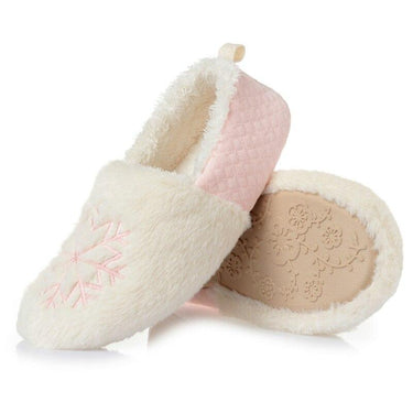 Home slippers Winter Christmas Snowflake Indoor Cotton Slippers Rubber Sole Bag Heel Home Shoes Warm - SolaceConnect.com