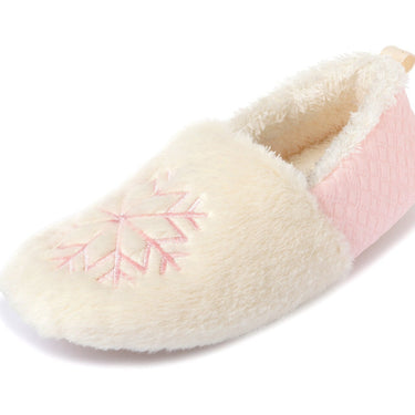 Home slippers Winter Christmas Snowflake Indoor Cotton Slippers Rubber Sole Bag Heel Home Shoes Warm - SolaceConnect.com