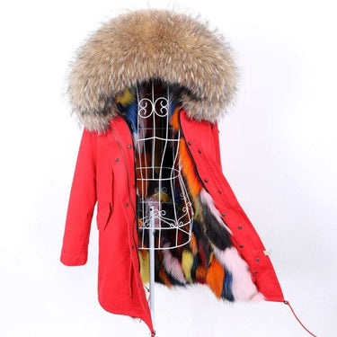 Women's Winter Fashion Fox Fur Collared Coat Jacket with Removable Fur Lining  -  GeraldBlack.com
