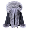 Women's Winter Fashion Full Sleeved Parkas with Natural Racoon Fur Trim  -  GeraldBlack.com