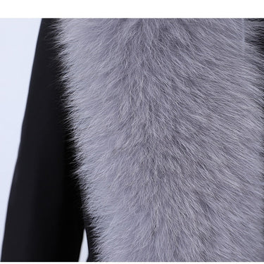 Women's Winter Fashion Removable Real Fur Collar Long Hooded Jacket  -  GeraldBlack.com