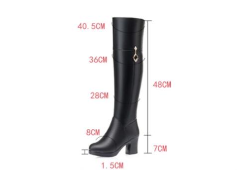 Women's Winter Genuine Leather Natural Wool Over the Knee Boots  -  GeraldBlack.com