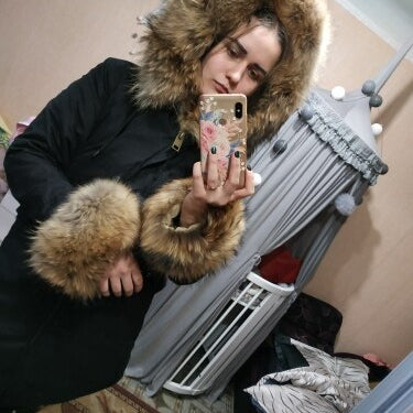 Women's Winter Jacket with Long Sleeves and Removable Real Fox Fur Lining  -  GeraldBlack.com