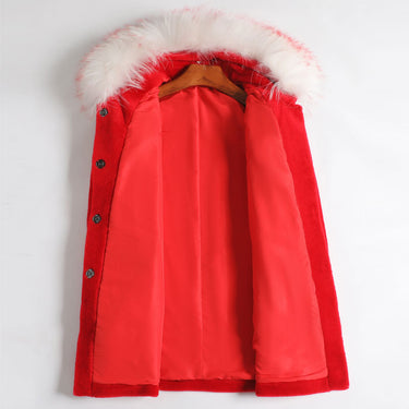Women's Winter Korean Fashion Raccoon Fur Mid-length Woolen Coats  -  GeraldBlack.com