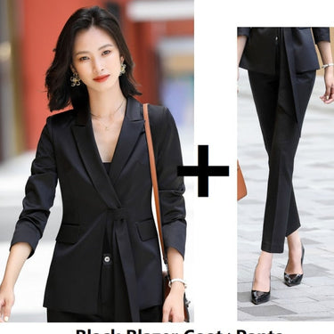 Women's Winter Long Sleeve OL Style Business Professional Pantsuit  -  GeraldBlack.com