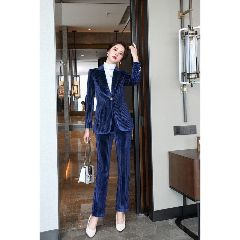 Women's Winter Long Sleeve Work Wear with Pant and Jacket Coat  -  GeraldBlack.com