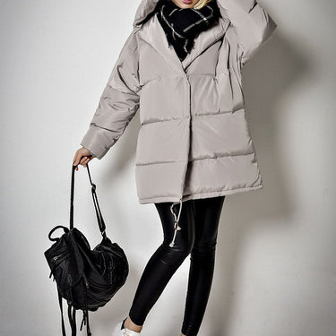 Women's Winter Plus Size Hooded Jacket White Duck Down Warm Parka  -  GeraldBlack.com