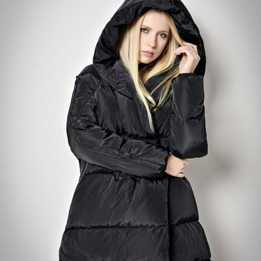 Women's Winter Plus Size Hooded Jacket White Duck Down Warm Parka - SolaceConnect.com