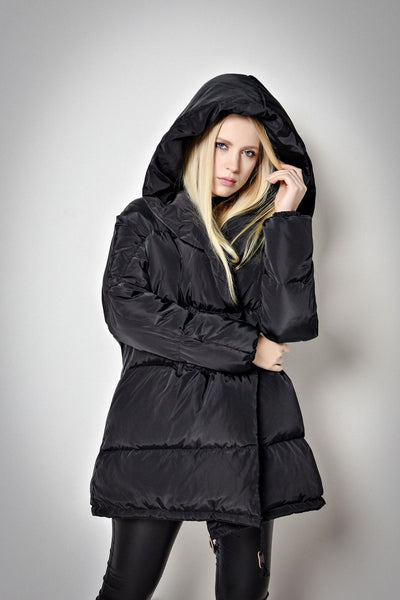 Women's Winter Plus Size Hooded Jacket White Duck Down Warm Parka - SolaceConnect.com