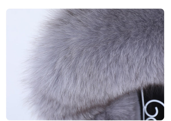Women's Winter Removable Real Fox Fur Collar Long Hooded Jacket  -  GeraldBlack.com