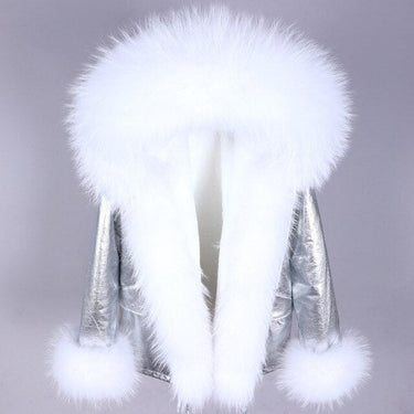 Women's Winter Style Natural Racoon Fur Full Sleeved Fur Collar Parkas  -  GeraldBlack.com