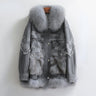 Women's Winter Warm Collar Denim Patchwork Fox Fur Short Coats  -  GeraldBlack.com