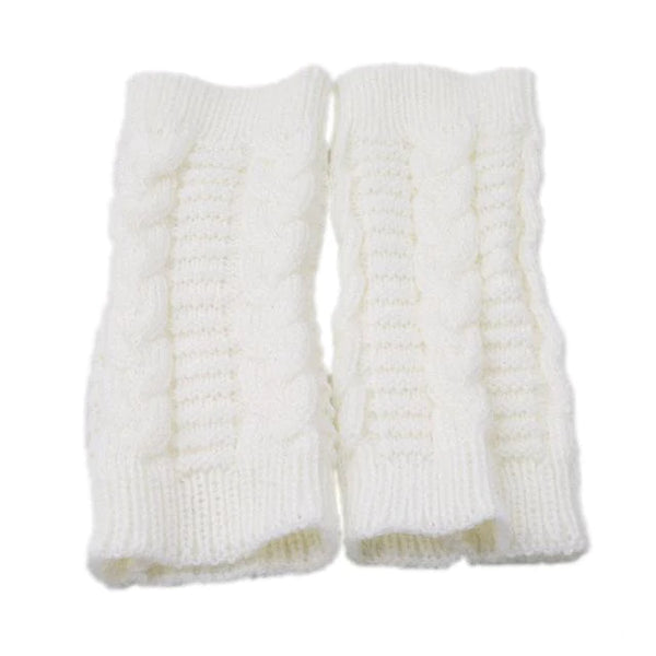 Women's Winter Warm Embroidered Knitted Long Hand Fingerless Gloves - SolaceConnect.com