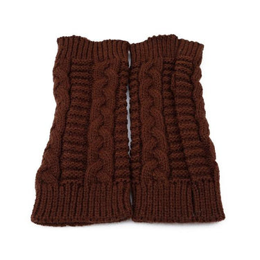 Women's Winter Warm Embroidered Knitted Long Hand Fingerless Gloves - SolaceConnect.com