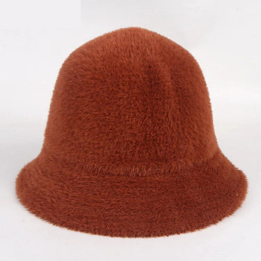 Women's Winter Warm Solid Casual Plush Faux Fur Wool Bucket Hat  -  GeraldBlack.com