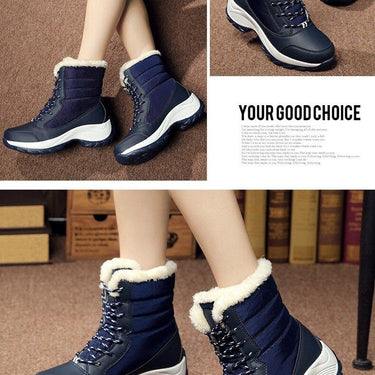 Women's Winter Warm Waterproof Ankle Boots with Thick Bottom Platform  -  GeraldBlack.com