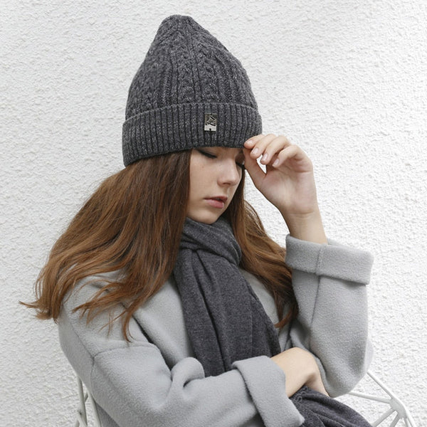 Women's Winter Warm Wool Knitted Pointy Hat with Velvet Lining Beanie  -  GeraldBlack.com