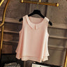 Women's XXXL Loose Sleeveless Pink Chiffon Shirt for Summer Casual on Clearance  -  GeraldBlack.com