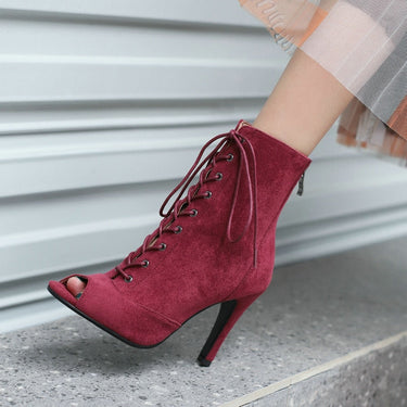 Women Sexy Open Toe High Heels Ankle Boots Shoes Plus Size 46  -  GeraldBlack.com