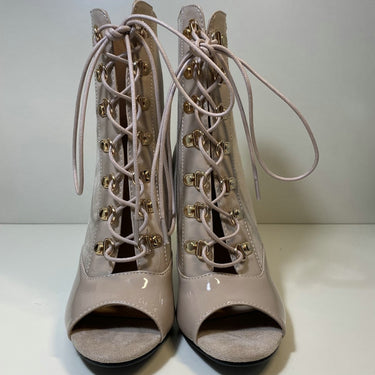 Women Sexy Stilettos Metal Rivet Open Toe High Heels Ankle Boots Shoes Plus 46  -  GeraldBlack.com
