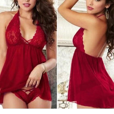 Women Sleepwear Big Size Lace Nightgown Dress Underwear Polyester Lingerie - SolaceConnect.com